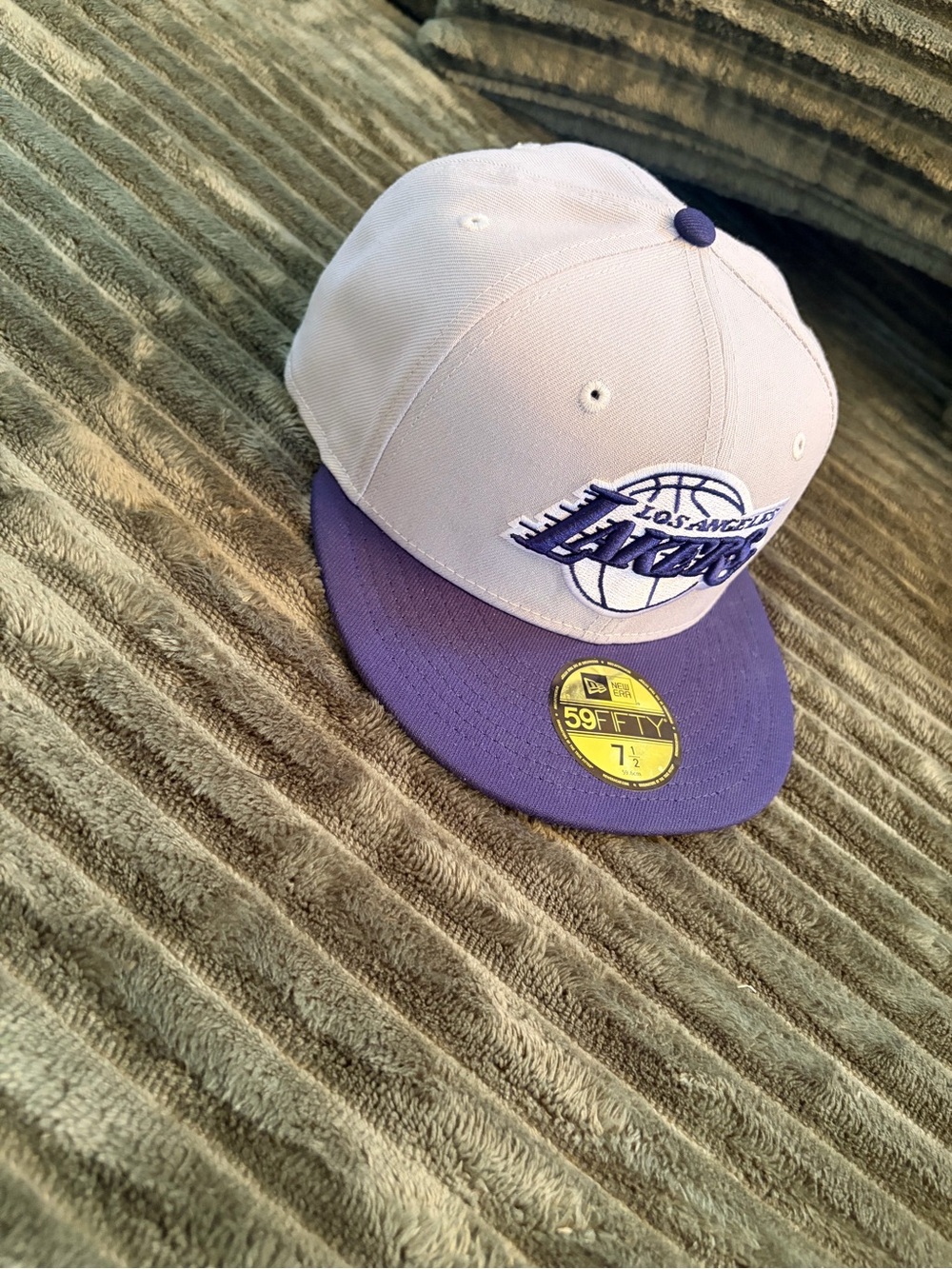 New Era Los Angeles Lakers Stonewashed Grey/Navy Fitted 59FIFTY Cap Size 7 1/2